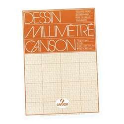 Papier millimétré Bistre en bloc CANSON - A3 - 72g -(50 feuilles)