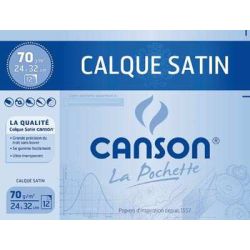 Papier calque 24 x 32cm - 70g - 12 feuilles - CANSON 