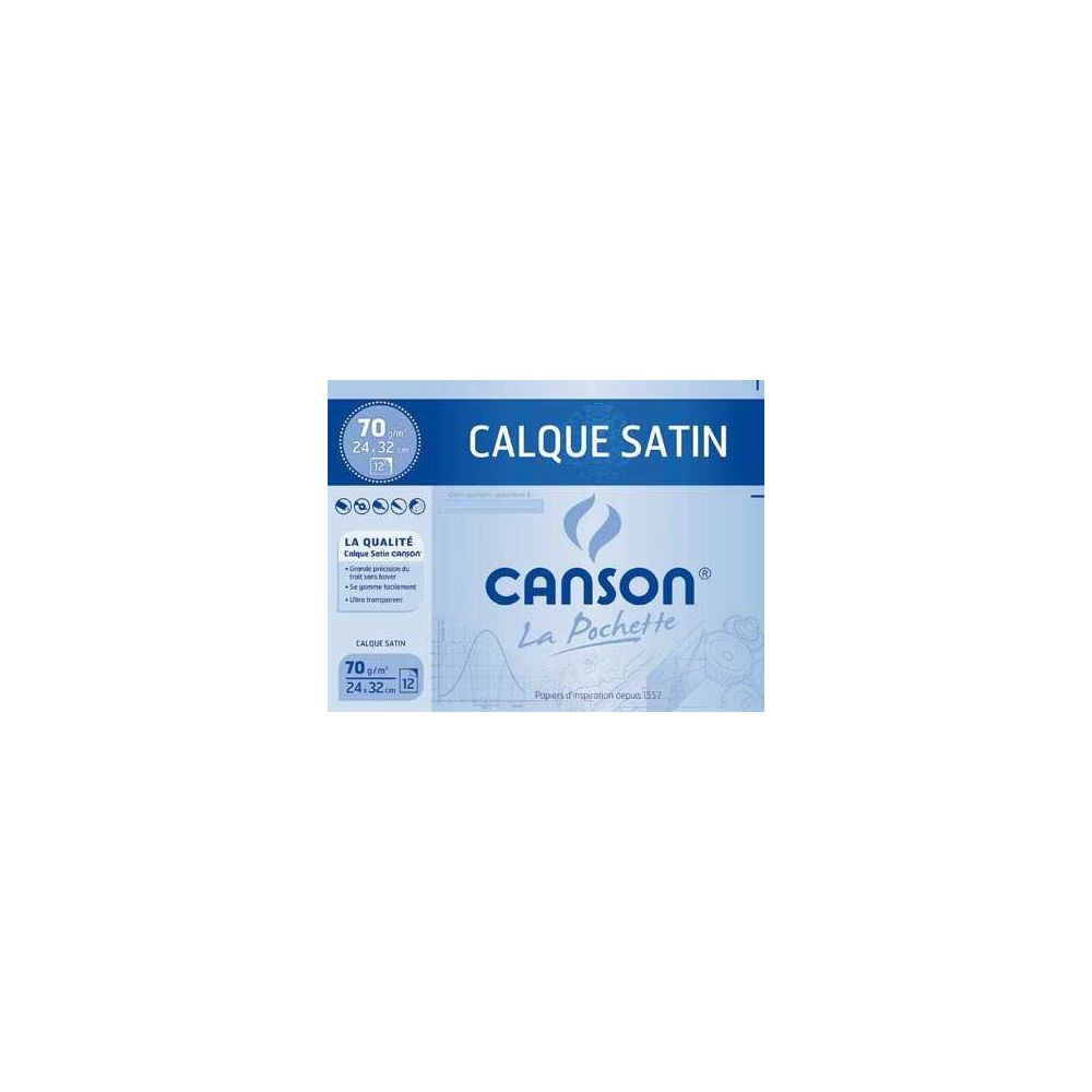 Papier calque 24 x 32cm - 70g - 12 feuilles - CANSON 