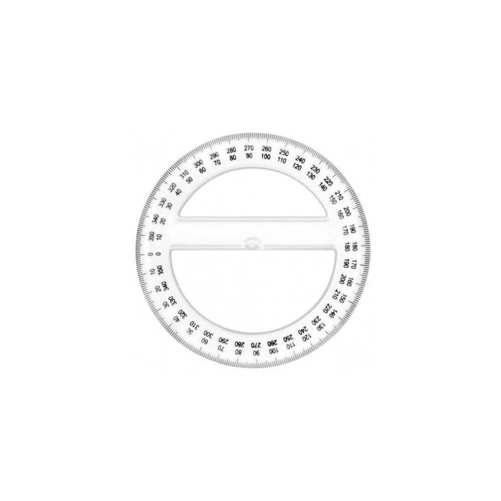 Rapporteur Plastique - Cercle 360° - Diamètre de 12 cm