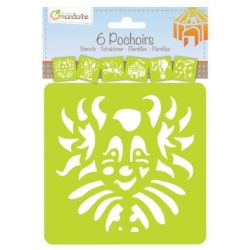 Pochoirs lavables MANDARINE Enfants Cirque (Set de 6)