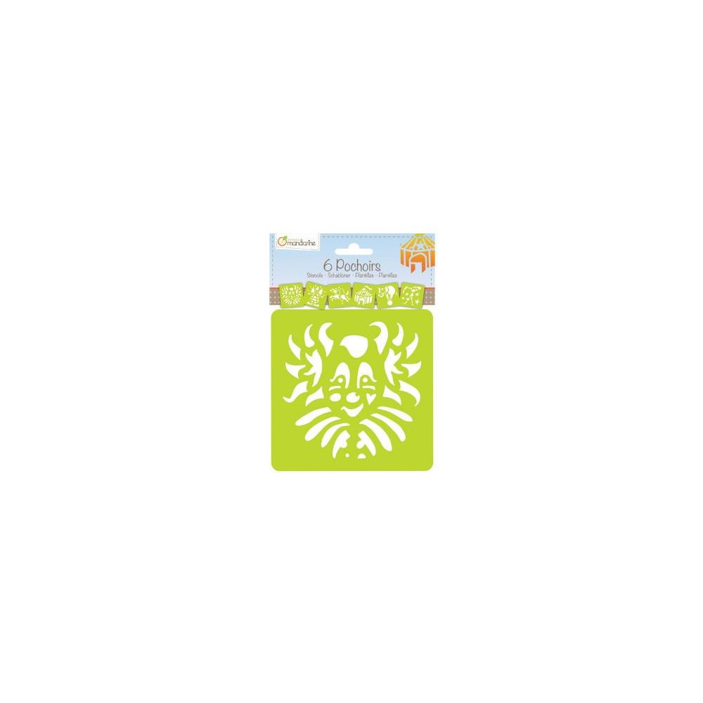 Pochoirs lavables MANDARINE Enfants Cirque (Set de 6)