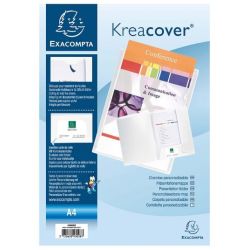 Chemise a 2 rabats Personn. PVC EXACOMPTA Kreacover BLANC(unité)