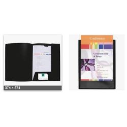 Chemise a 2 rabats Personn. PVC EXACOMPTA Kreacover NOIR (unité)
