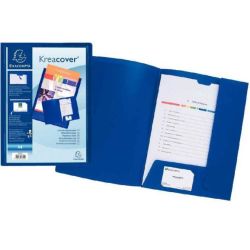 Chemise a 2 rabats Personnalisable EXACOMPTA Kreacover BLEU (unité)