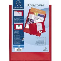 Chemise a 2 rabats Personn. PVC EXACOMPTA Kreacover ROUGE(unité)