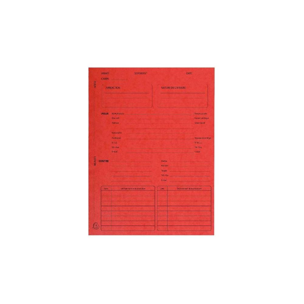 Chemise 24 x 32cm AVOCATS 265g EXCOMPTA par 25 ROUGE