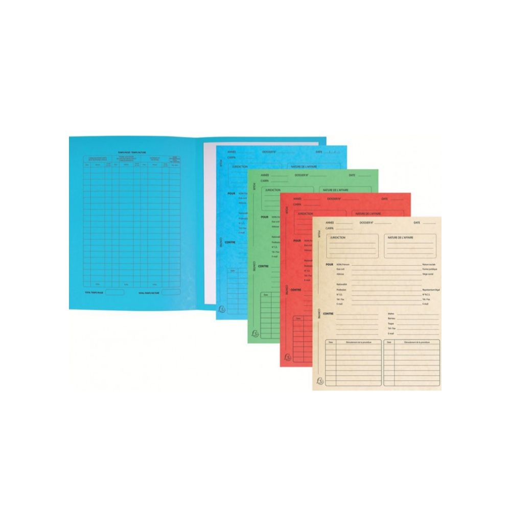 Chemise 24 x 32cm AVOCATS 265g EXCOMPTA par 25 ASSORTIES