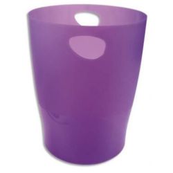 Corbeille papier en plastique plein MULTIFORM 15 L - VIOLET TRANS.