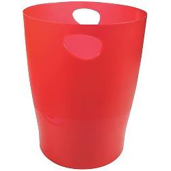 Corbeille papier en plastique plein MULTIFORM 15 L - ROUGE