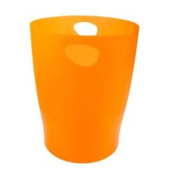 Corbeille papier en plastique plein MULTIFORM 15 L - MANDARINE
