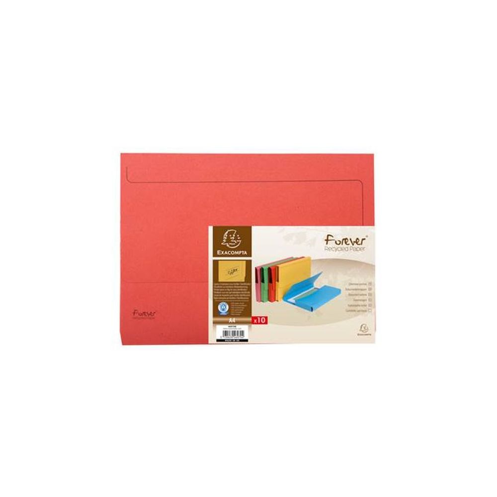 Chemise a poche VIP 290gr Souf.3cm 24 x 32cm Recyclée ROUGE (par 10)