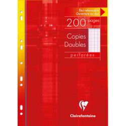 Copies Doubles 90gr A4 Séyès Perf. 200 pages  CLAIREFONTAINE