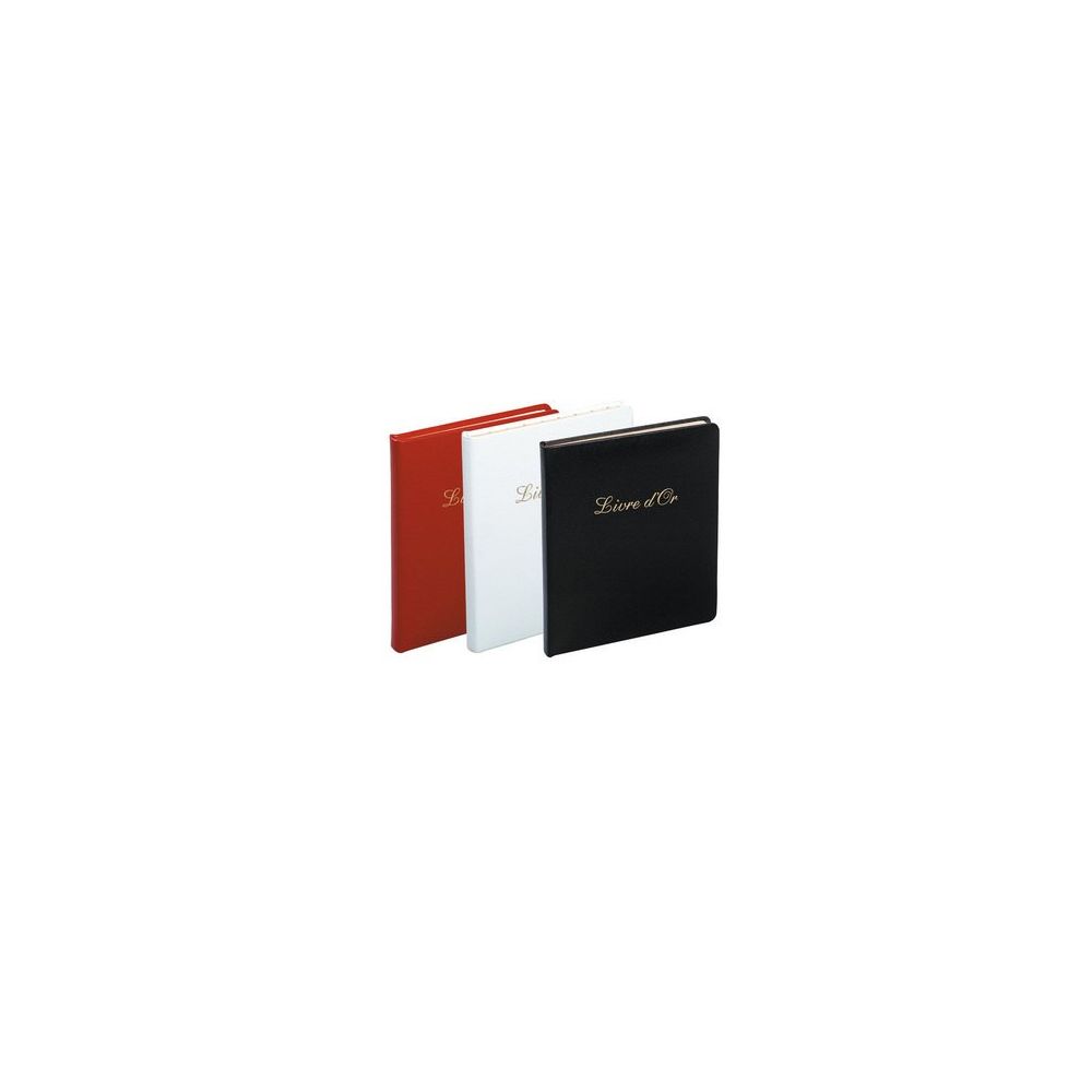 Livre d or en cuir (signet & tranche OR) - 27 x 22 cm - 140 p - BLANC