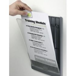 Plaque de porte A4 DURABLE Click Sign - 10 A4 Max - Ouverture Facile