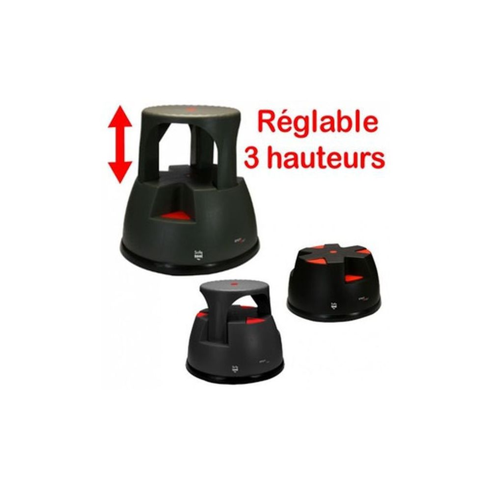 Marchepied WONDAY escamot.3 hauteurs - Charge 150 Kgs GRIS