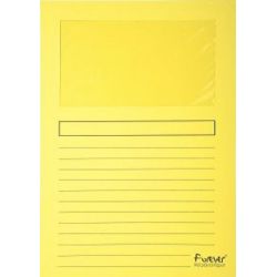 Chemise Coin à Fenêtre EXACOMPTA Recyclées - A4 - JAUNE (Pqt de 100)
