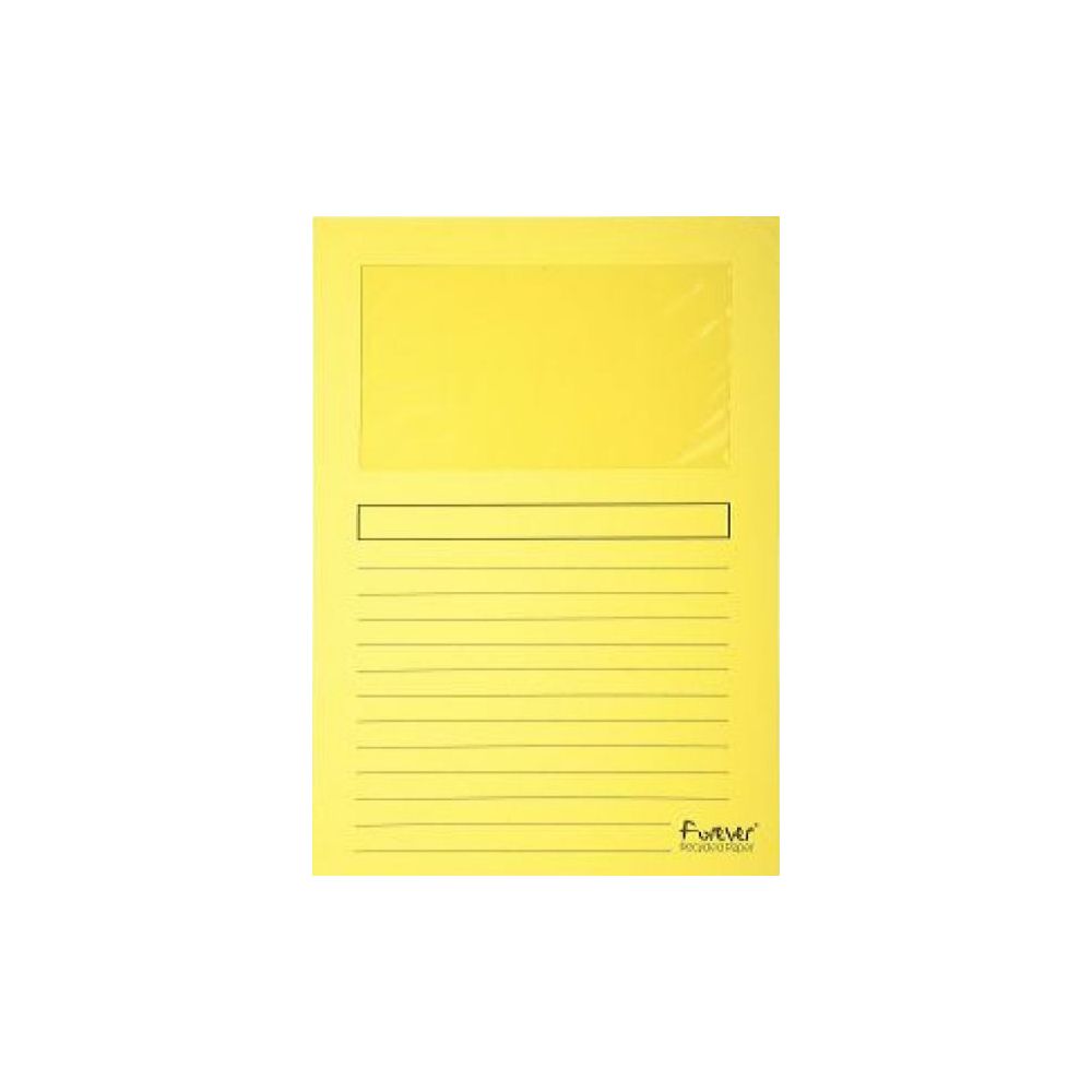 Chemise Coin à Fenêtre EXACOMPTA Recyclées - A4 - JAUNE (Pqt de 100)