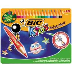 Crayon Couleur BIC EVOLUTION Recyclé - 18 couleurs boite métal