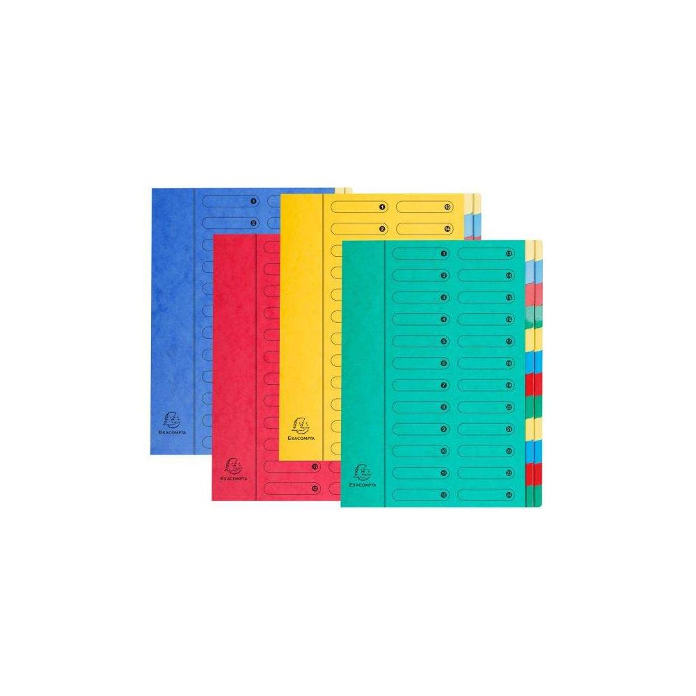 Trieur Carte lustrée avec onglet - Dos extensible - 24 compartiments