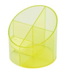 Multipot Néon HELIT - Diam 11cm - 4 Compartiments - JAUNE