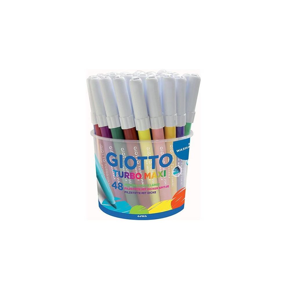 Feutre Couleur GIOTTO Turbo Maxi - Lavable - Large - 48 COULEURS