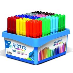 Feutre Couleur GIOTTO Turbo Maxi - Lavable - Large - 108 COULEURS