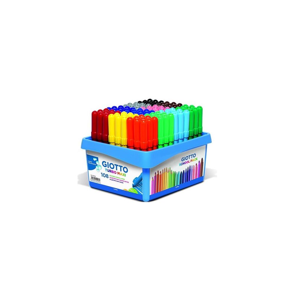 Feutre Couleur GIOTTO Turbo Maxi - Lavable - Large - 108 COULEURS