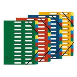 Trieur Carte lustrée EXACOMPTA 12 Porte-étiq.- Elastiq. - 24 compart.