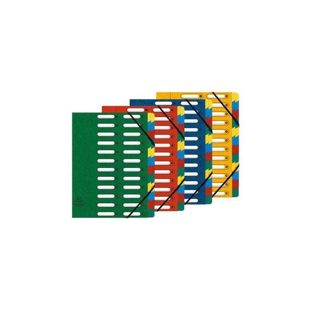 Trieur Carte lustrée EXACOMPTA 12 Porte-étiq.- Elastiq. - 24 compart.