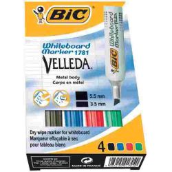 Marqueur effaç. BIC VELLEDA 1781 - Bis. 3 à 6mm - 4 COUL. - 875787