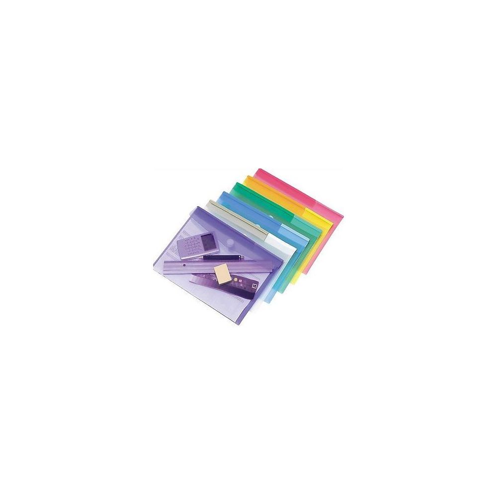 Pochette Velcro A4 - Couleurs assorties - Par 12 NSFP