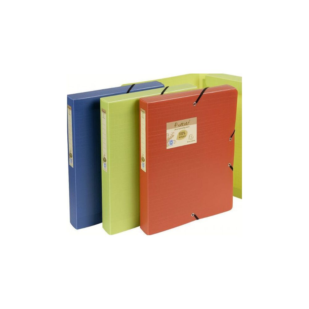 Boite classement PVC Recyclé Elast. 24x32cm 40mm EXACOMPTA  COUL A