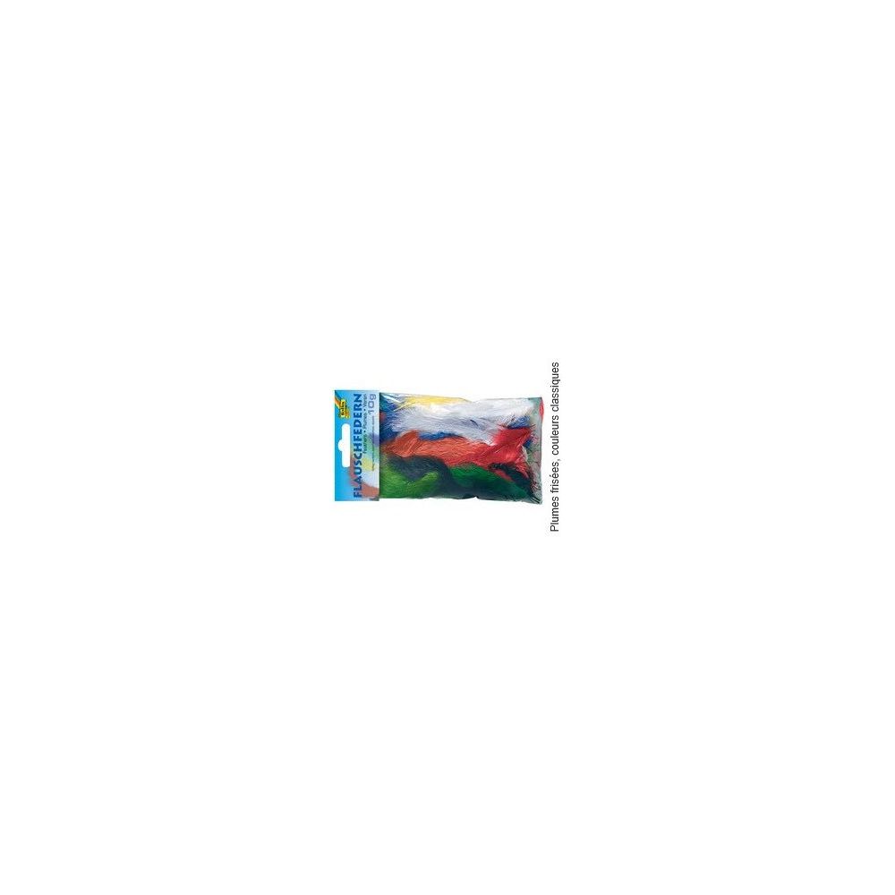 Plumes frisées de Dindon - couleurs classiques assort. (Sachet 10gr)