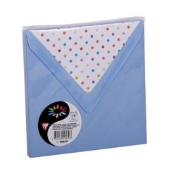 Enveloppe Pollen 140 x140mm - 120g - Bleu Lavande PP- (Pqt de 10)** Z