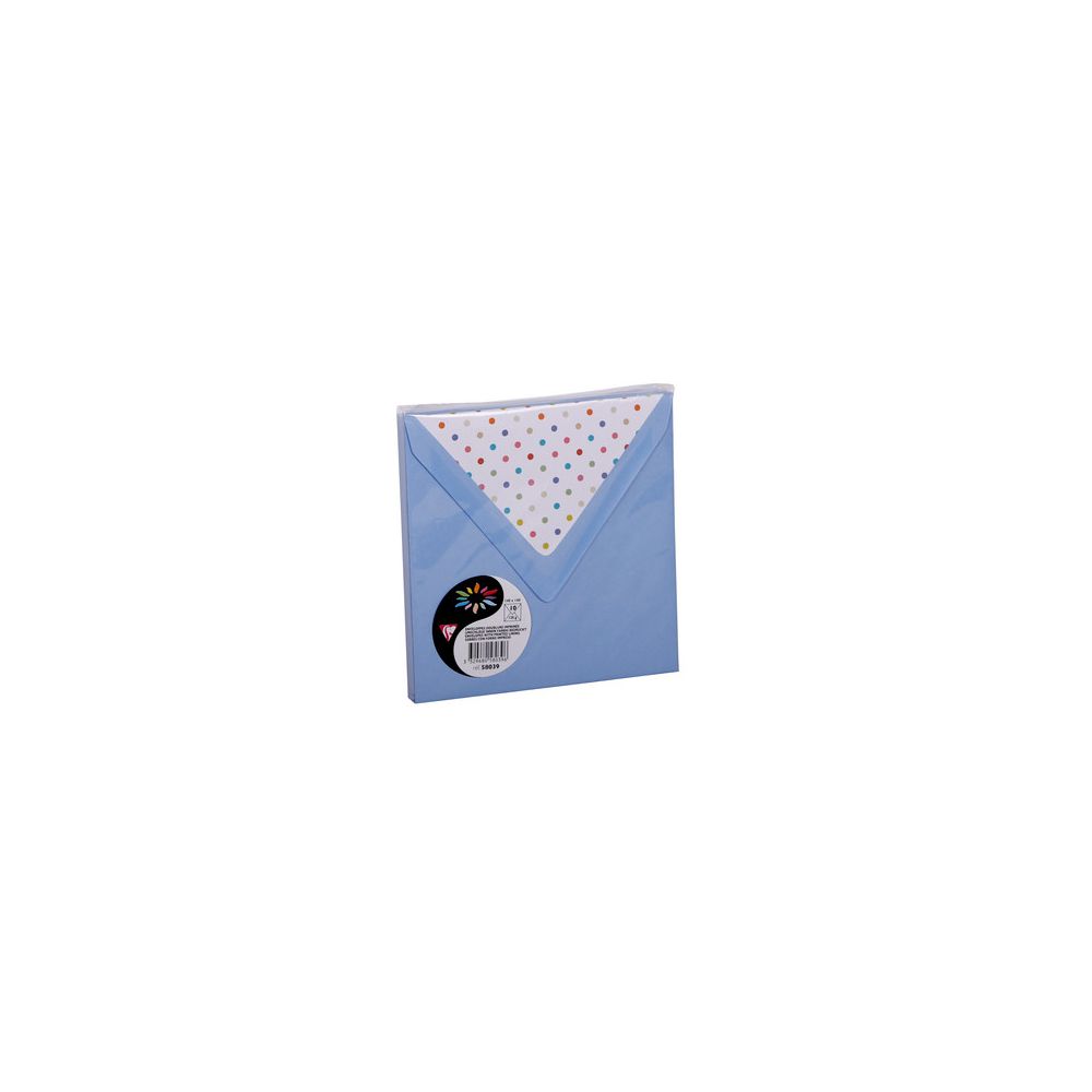 Enveloppe Pollen 140 x140mm - 120g - Bleu Lavande PP- (Pqt de 10)** Z