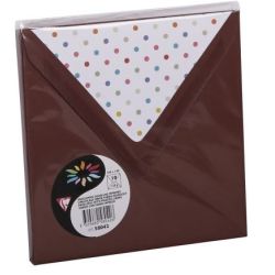 Enveloppe Pollen 140 x140mm - 120g - Cacao PP- (Pqt de 10)** Z