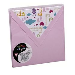Enveloppe Pollen 140 x140mm - 120g - Rose Dragée BB- (Pqt de 10)** Z