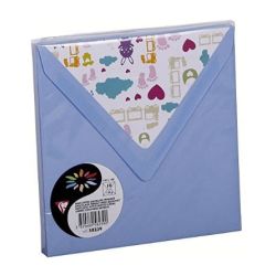 Enveloppe Pollen 140 x140mm - 120g - Bleu Lavande BB- (Pqt de 10)** Z