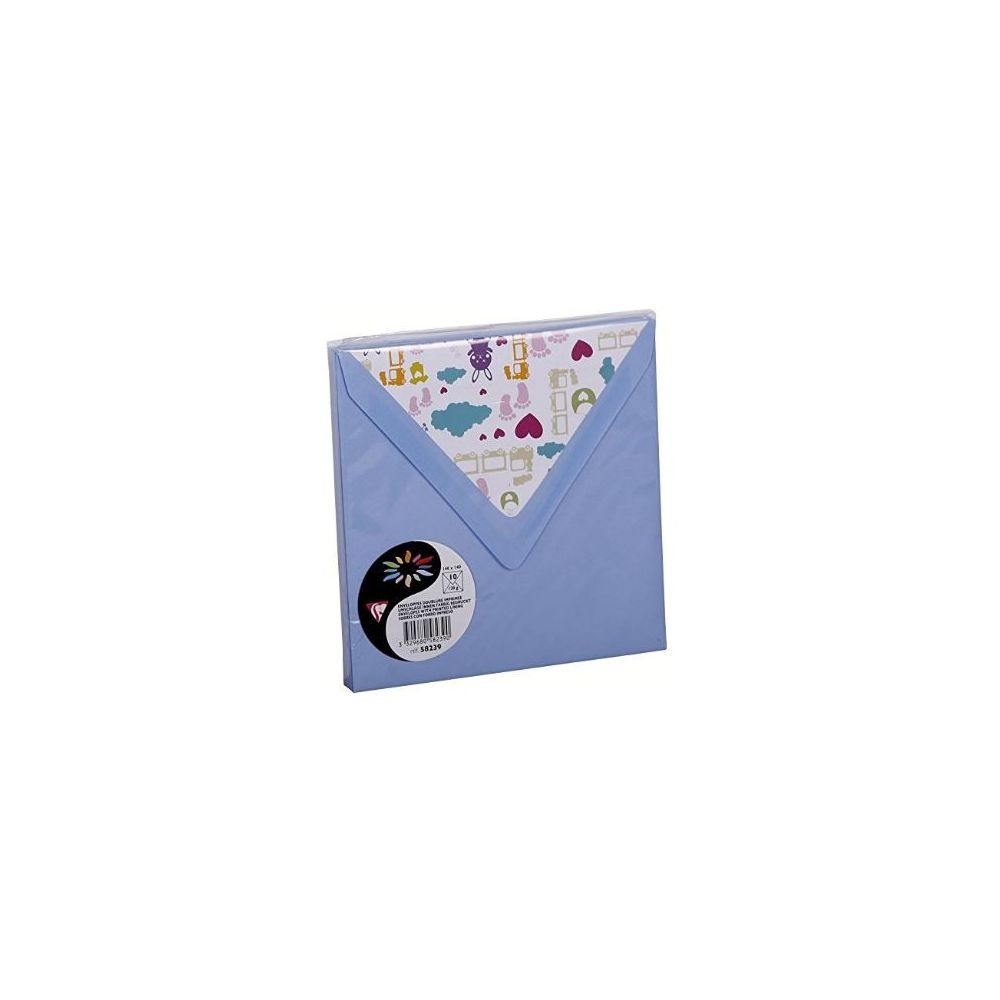 Enveloppe Pollen 140 x140mm - 120g - Bleu Lavande BB- (Pqt de 10)** Z
