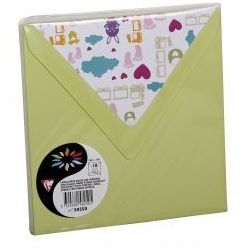 Enveloppe Pollen 140 x140mm - 120g - Vert Bourgeon BB-(Pqt de 10)** Z