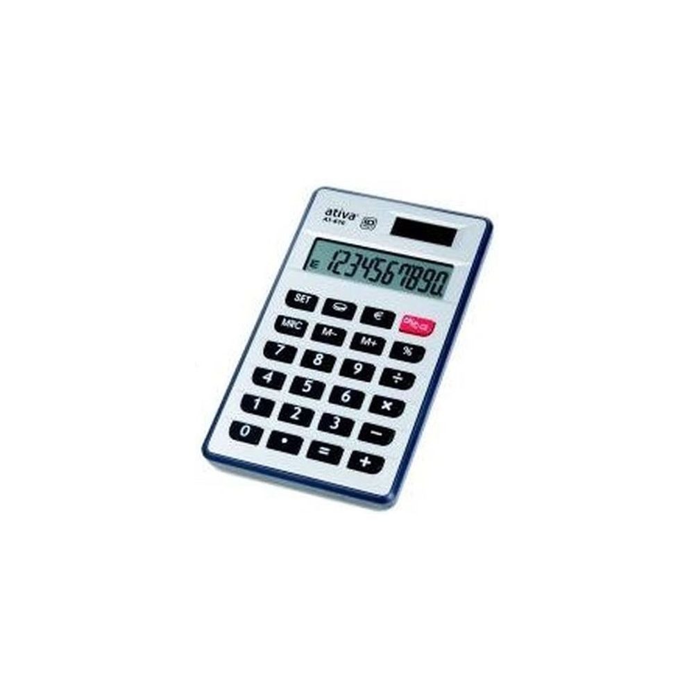 Calculatrice de poche 10 chif. ATIVA AT810 - 7 x 12cm - Sol./Pile