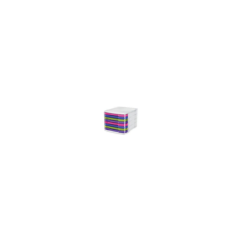 Module classement 8 tiroirs A4 CEP Happy Couleurs - Ass. translucide