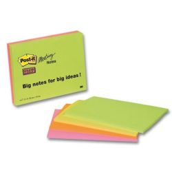 Bloc reposit. POST-IT Super Sticky 20 x 15cm - 4 x 45 f - 4 COULEURS
