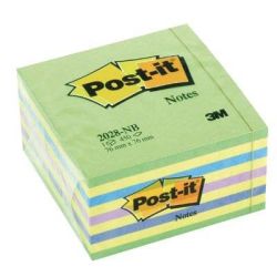 Bloc Cube repositionnable 76 x 76mm - POST-IT - 450 f- Multi vert