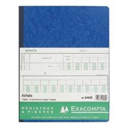 Registre Achats EXACOMPTA - 32 x 25cm - 1 libéllé - 15 col. -80 pag**