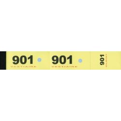 Bloc vestiaire (carnet de 50 coupons - Série de 1 à 1000) JAUNE**