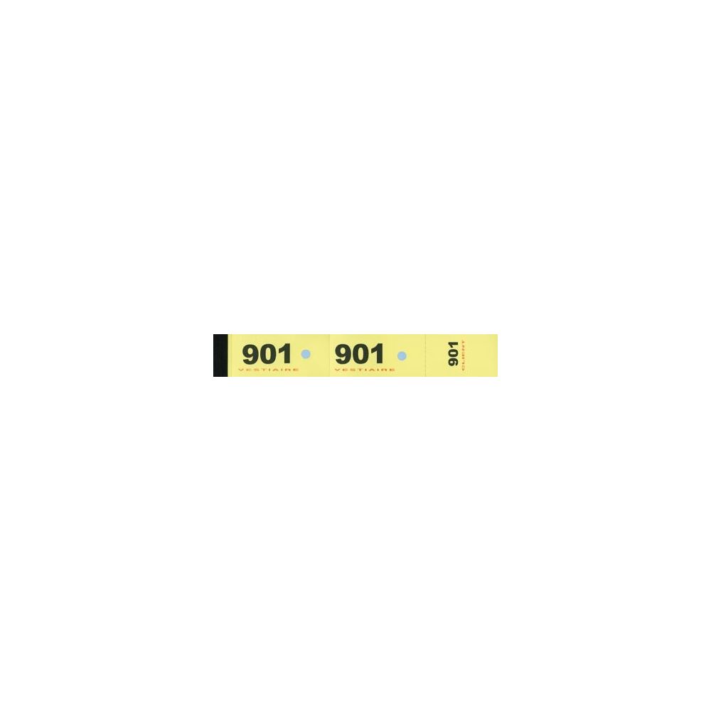 Bloc vestiaire (carnet de 50 coupons - Série de 1 à 1000) JAUNE**