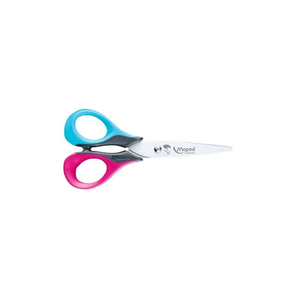 Ciseaux Ecolier MAPED Sensoft 3D Ann. souple Gaucher - Bt rond 13 cm
