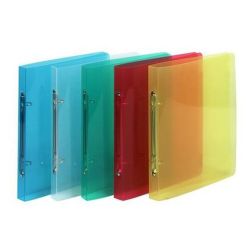 Classeur 2 anneaux - 17  x 22cm - PVC transp.  20mm  ASS.**